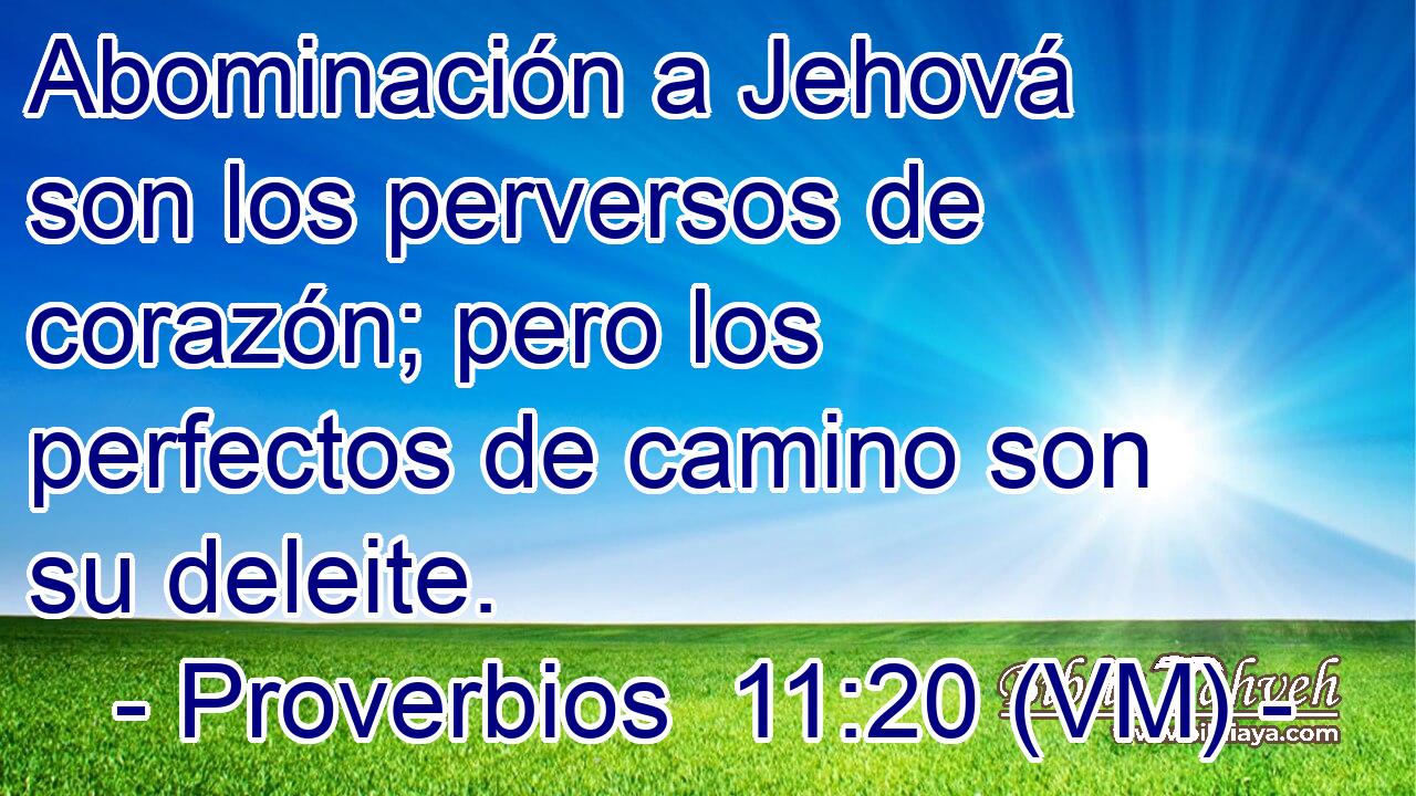  Abominación a Jehová son los perversos de corazón; pero los perfectos de camino son su deleite. 