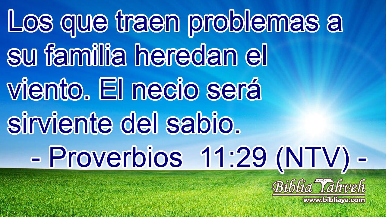Los que traen problemas a su familia heredan el viento. El necio será sirviente del sabio.