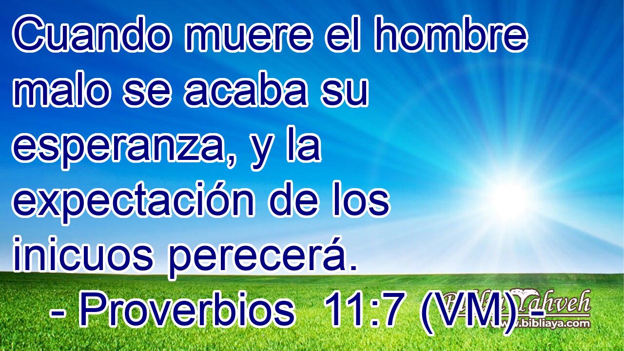  Cuando muere el hombre malo se acaba su esperanza, y la expectación de los inicuos perecerá. 