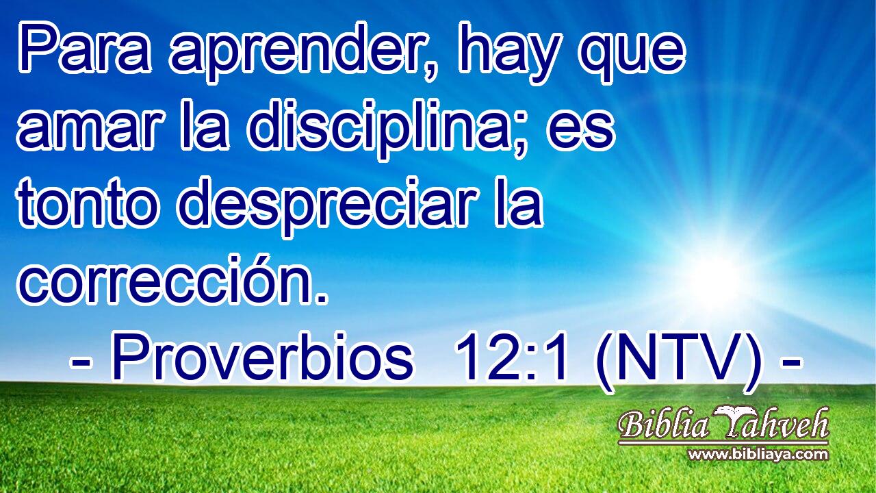 Para aprender, hay que amar la disciplina; es tonto despreciar la corrección.