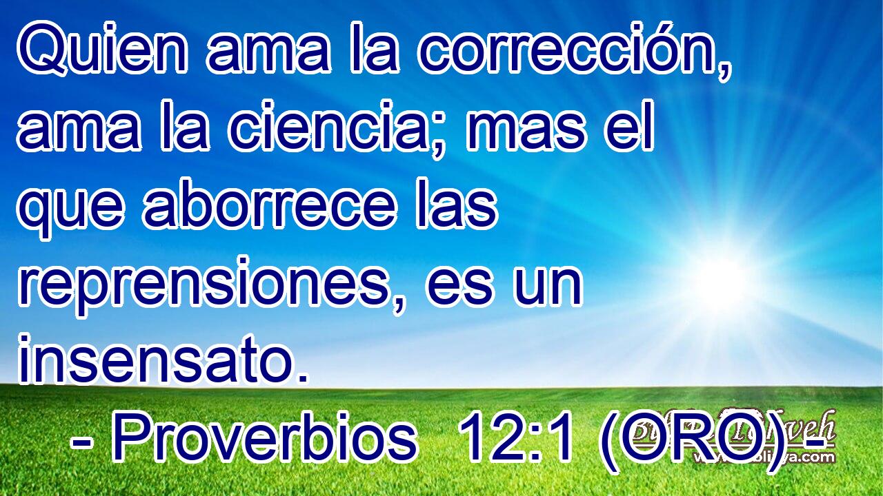  Quien ama la corrección, ama la ciencia; mas el que aborrece las reprensiones, es un insensato. 