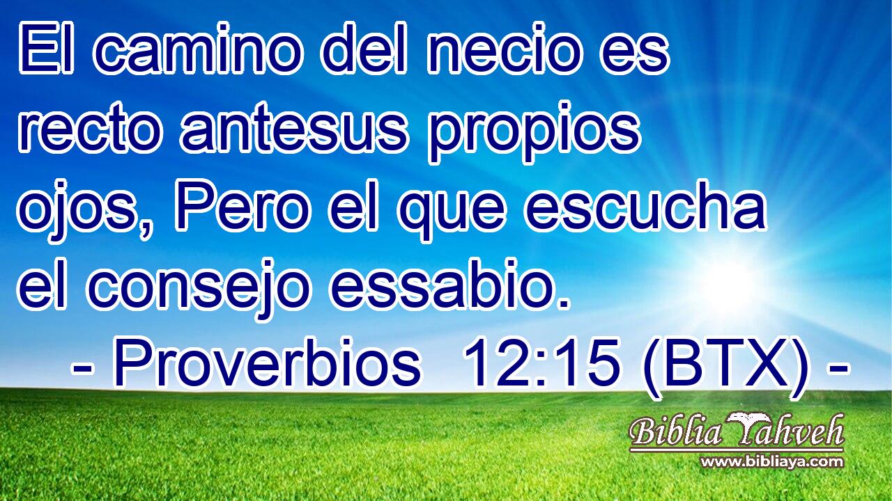 El camino del necio es recto antesus propios ojos, Pero el que escucha el consejo essabio.