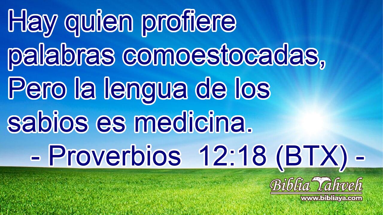 Hay quien profiere palabras comoestocadas, Pero la lengua de los sabios es medicina.