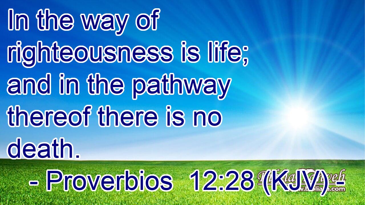 In the way of righteousness is life; and in the pathway thereof there is no death.
