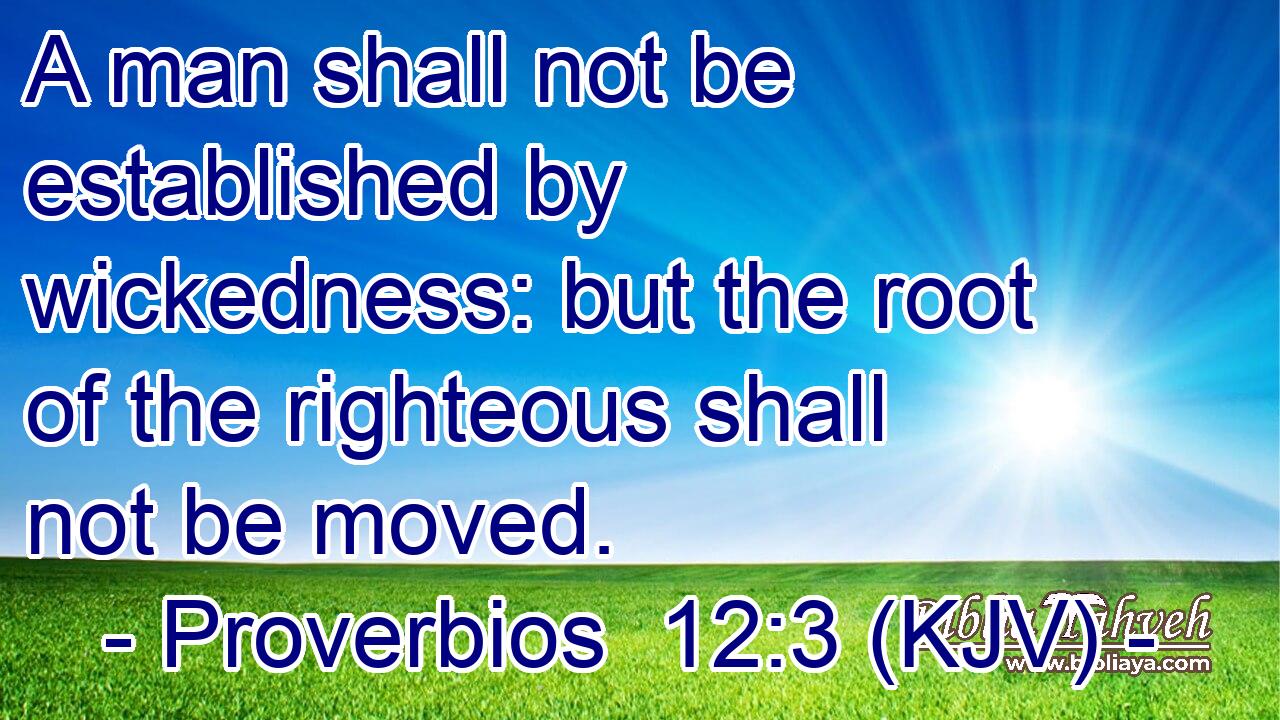 A man shall not be established by wickedness: but the root of the righteous shall not be moved.