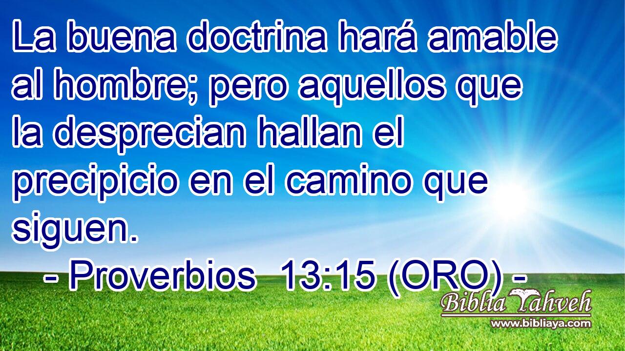  La buena doctrina hará amable al hombre; pero aquellos que la desprecian hallan el precipicio en el camino que siguen. 