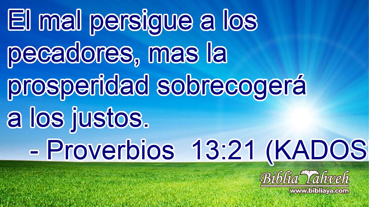  El mal persigue a los pecadores, mas la prosperidad sobrecogerá a los justos. 