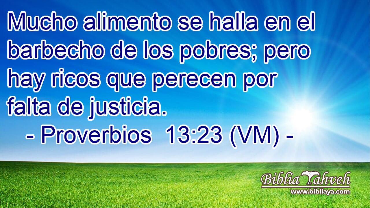  Mucho alimento se halla en el barbecho de los pobres; pero hay ricos que perecen por falta de justicia. 