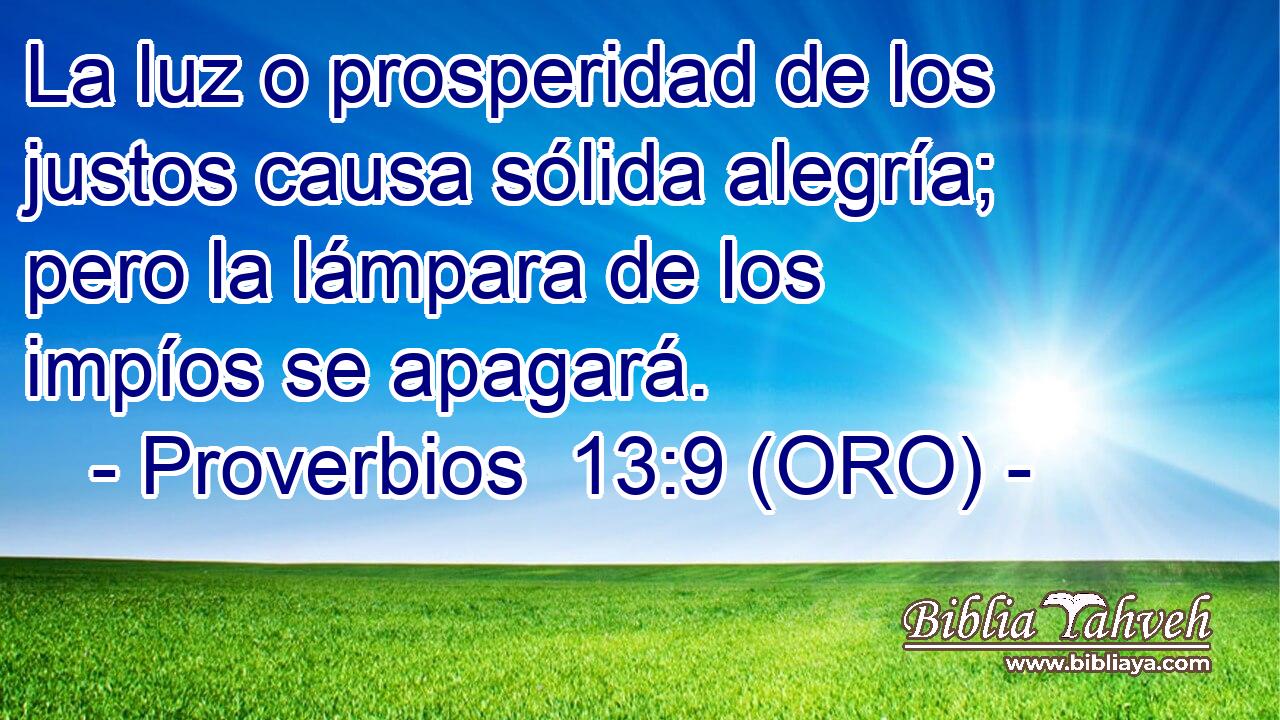  La luz o prosperidad de los justos causa sólida alegría; pero la lámpara de los impíos se apagará. 