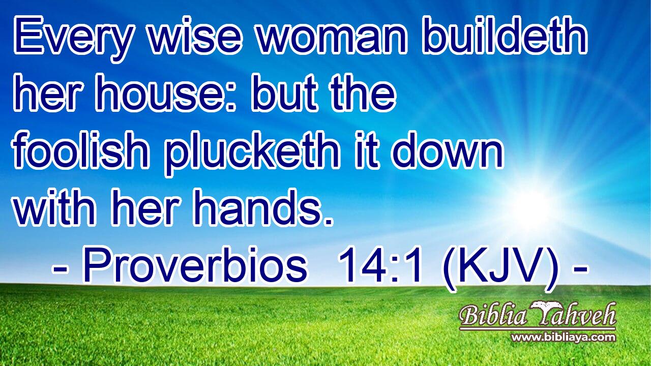 Every wise woman buildeth her house: but the foolish plucketh it down with her hands.