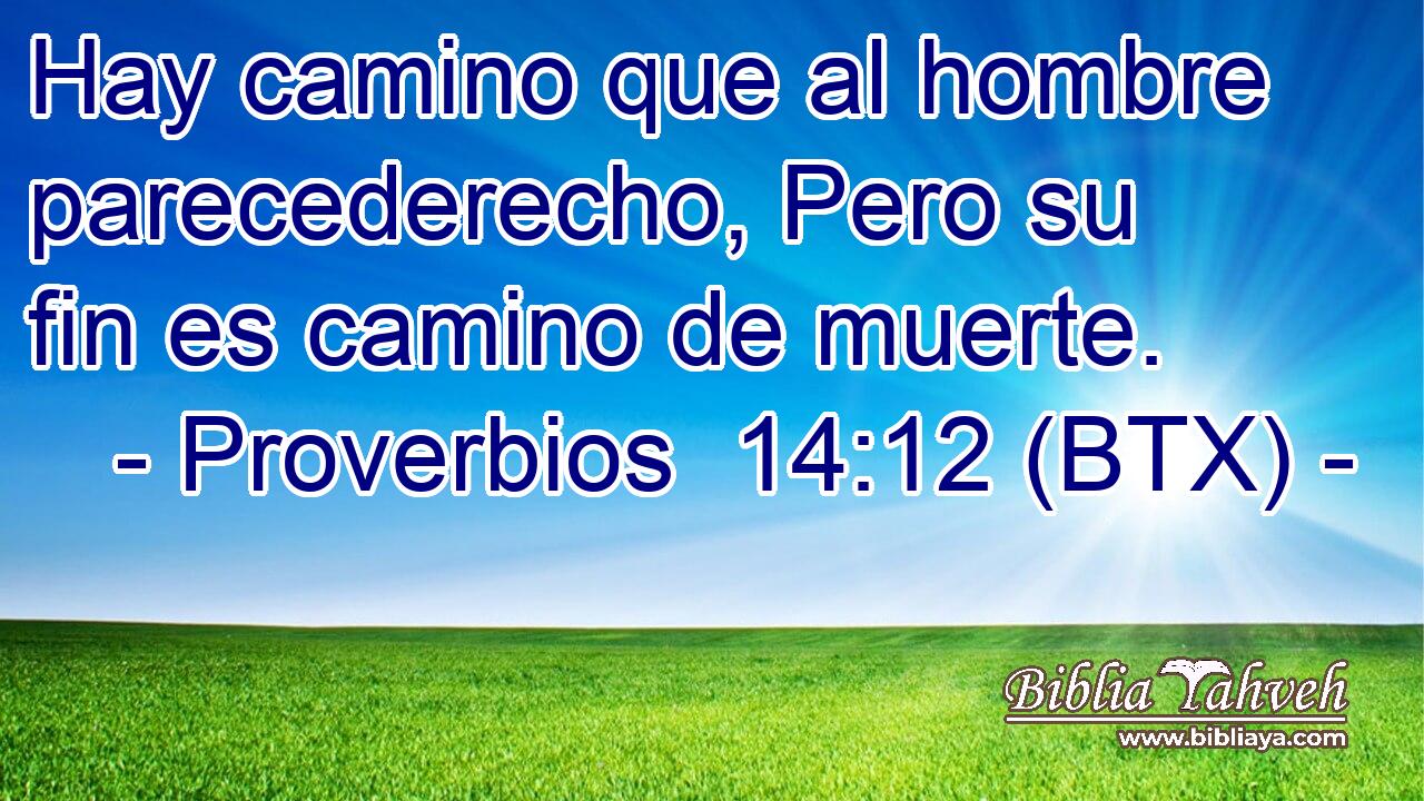 Hay camino que al hombre parecederecho, Pero su fin es camino de muerte.