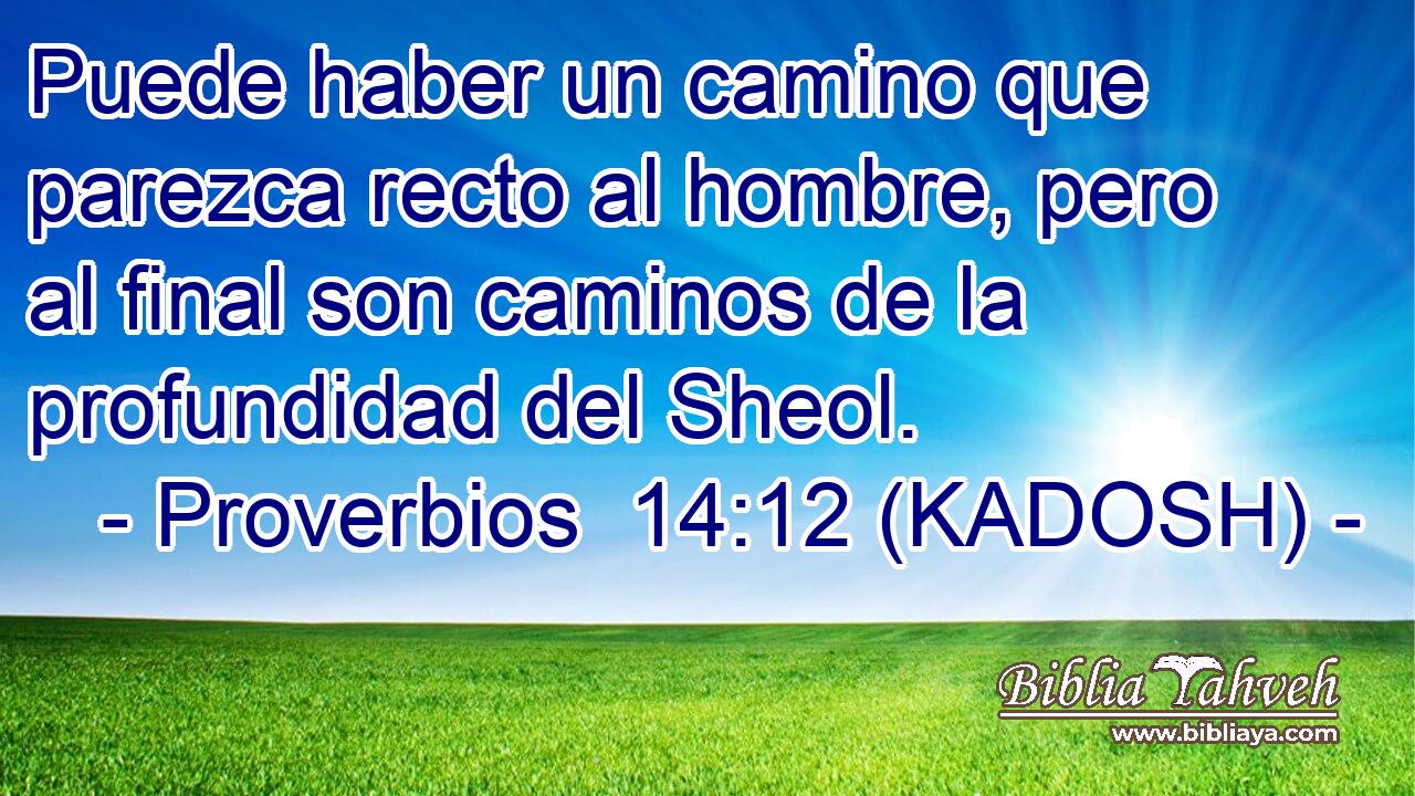 Puede haber un camino que parezca recto al hombre, pero al final son caminos de la profundidad del Sheol. 