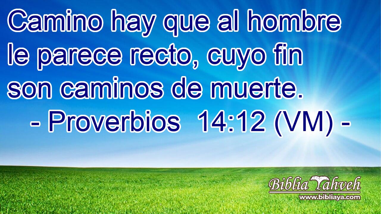  Camino hay que al hombre le parece recto, cuyo fin son caminos de muerte. 