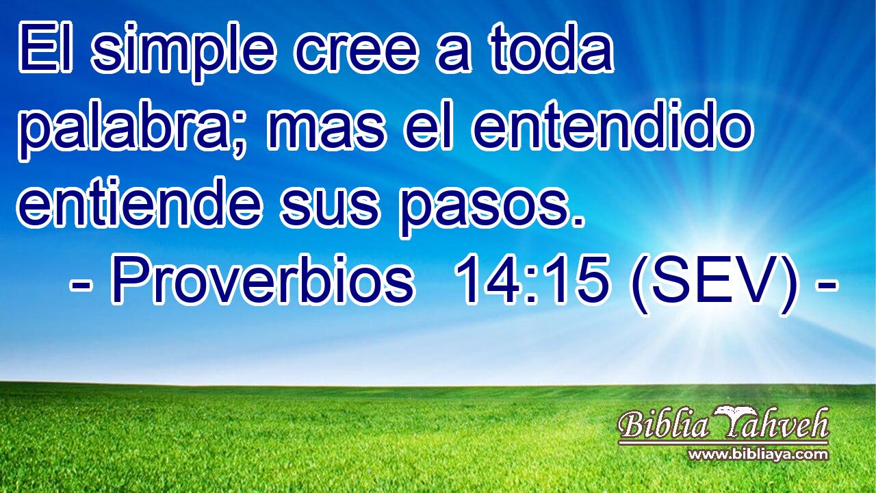 El simple cree a toda palabra; mas el entendido entiende sus pasos.