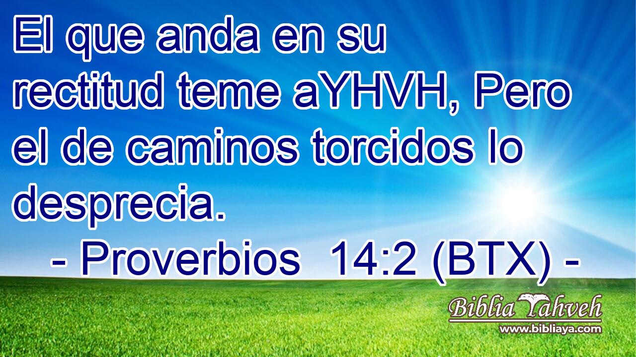 El que anda en su rectitud teme aYHVH, Pero el de caminos torcidos lo desprecia.