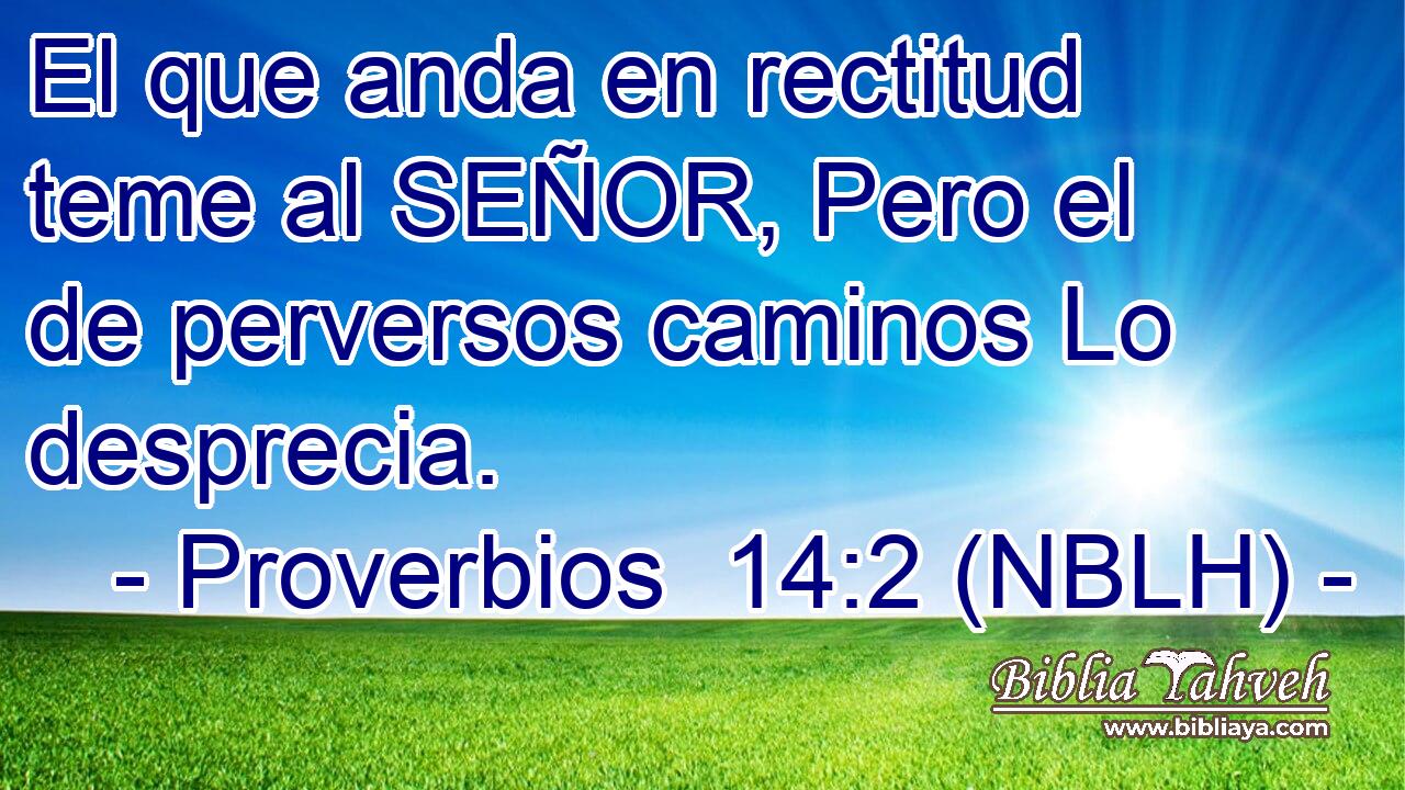  El que anda en rectitud teme al SEÑOR, Pero el de perversos caminos Lo desprecia. 