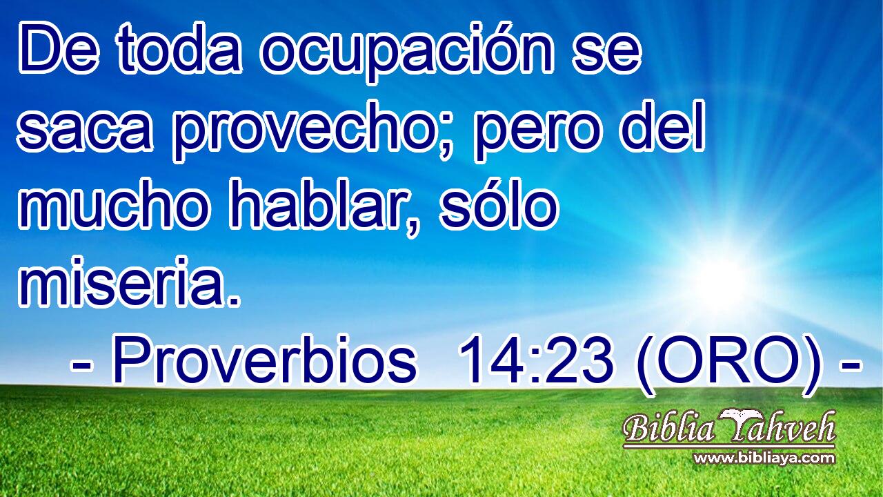  De toda ocupación se saca provecho; pero del mucho hablar, sólo miseria. 