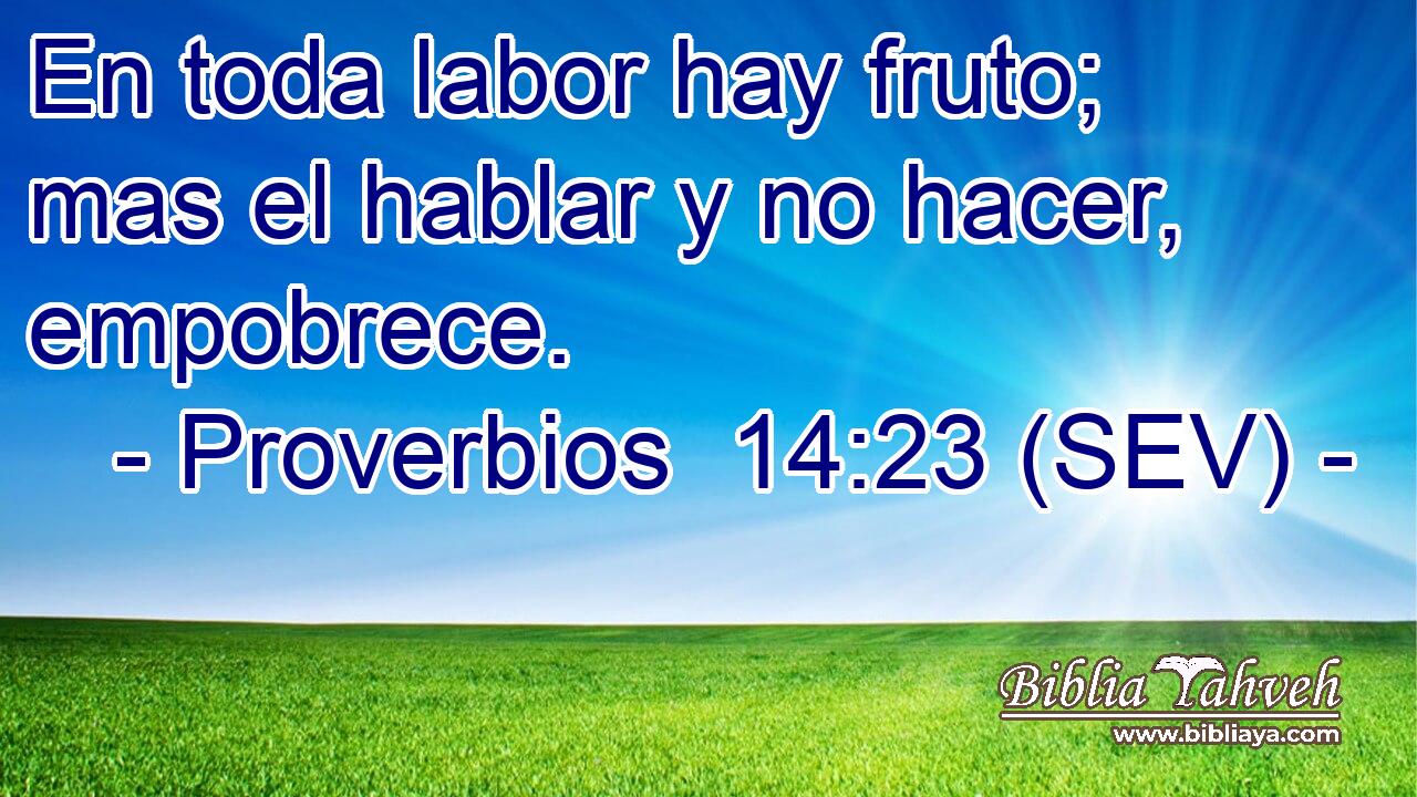 En toda labor hay fruto; mas el hablar y no hacer, empobrece.