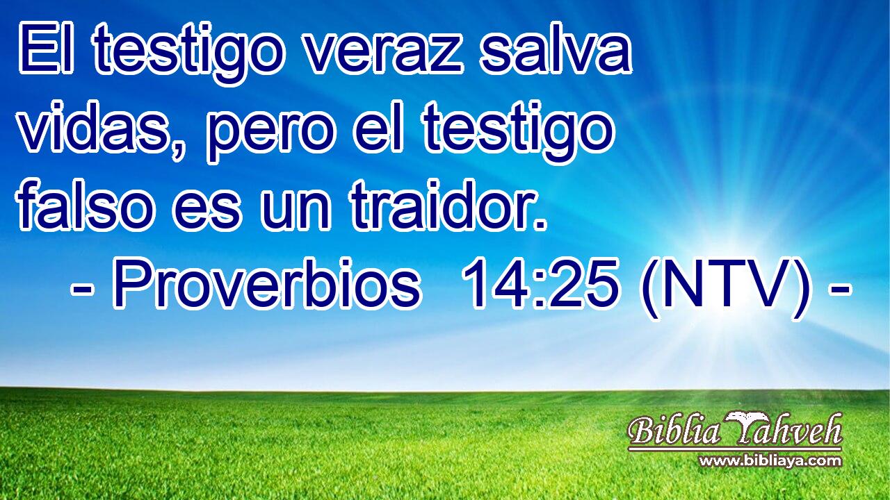 El testigo veraz salva vidas, pero el testigo falso es un traidor.