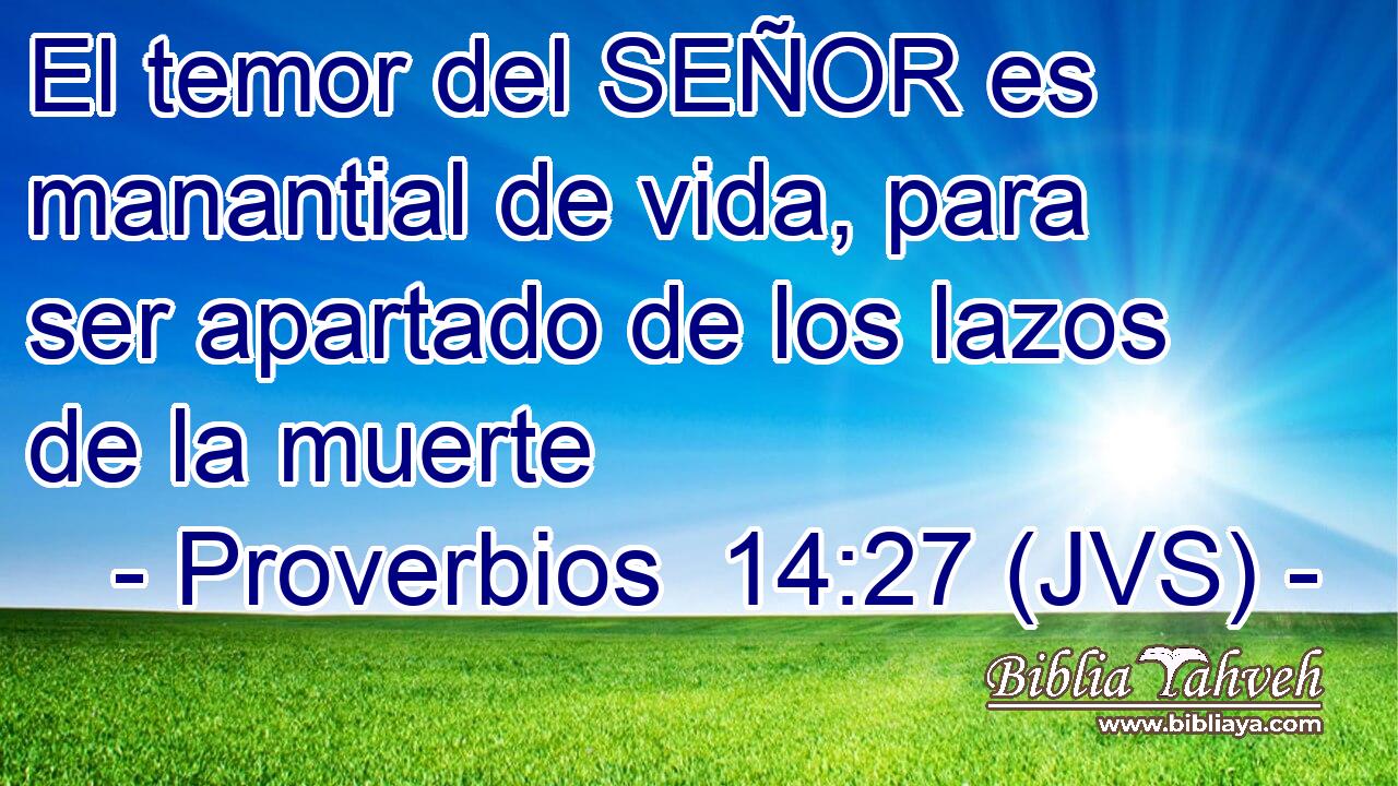 El temor del SEÑOR es manantial de vida, para ser apartado de los lazos de la muerte