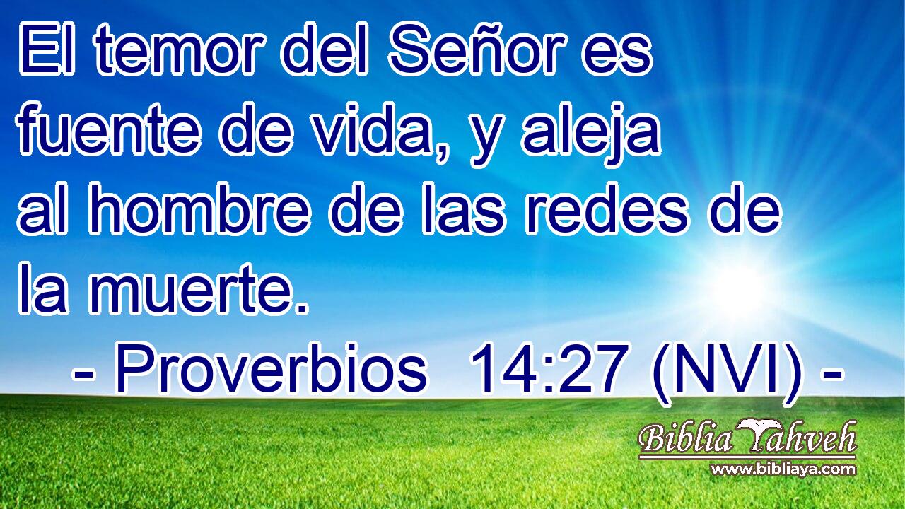  El temor del Señor es fuente de vida, y aleja al hombre de las redes de la muerte. 