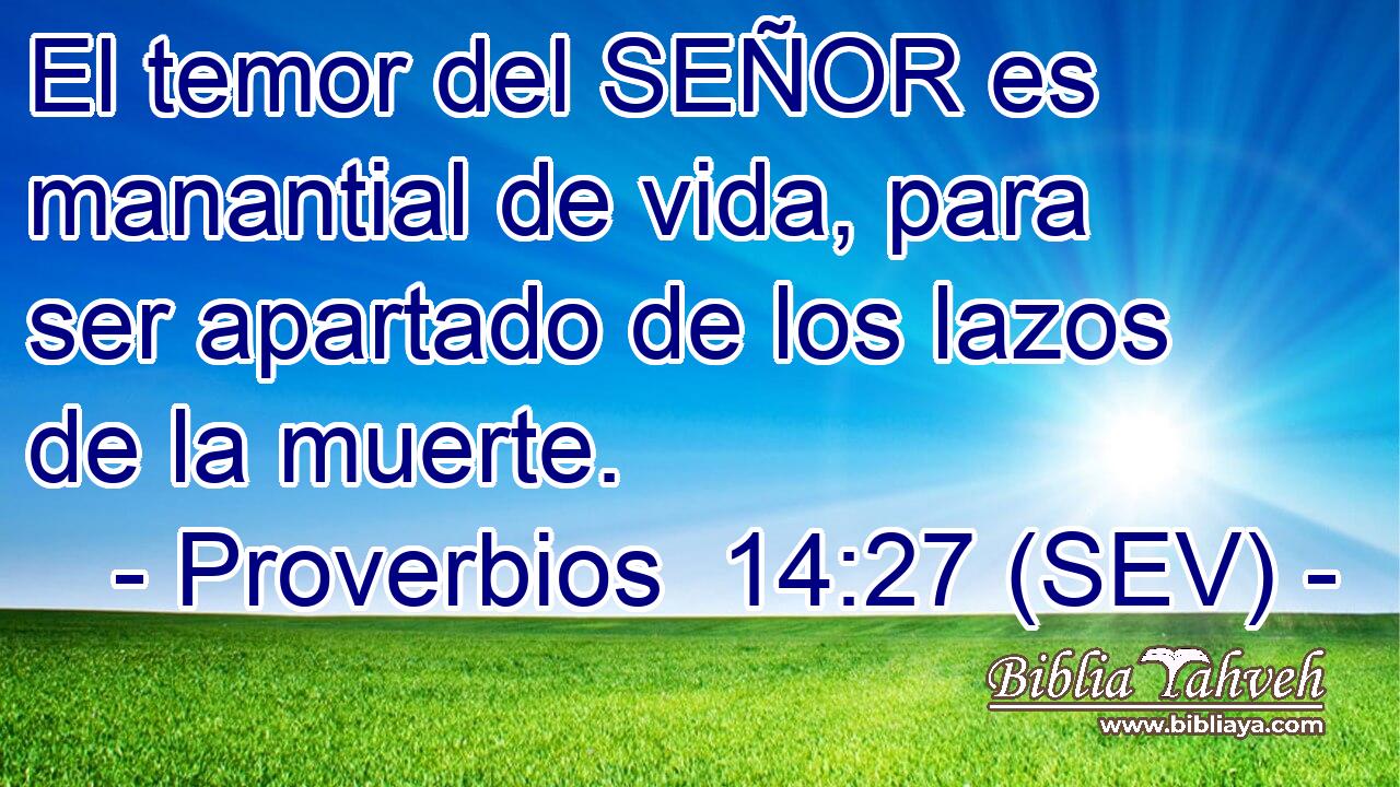 El temor del SEÑOR es manantial de vida, para ser apartado de los lazos de la muerte.