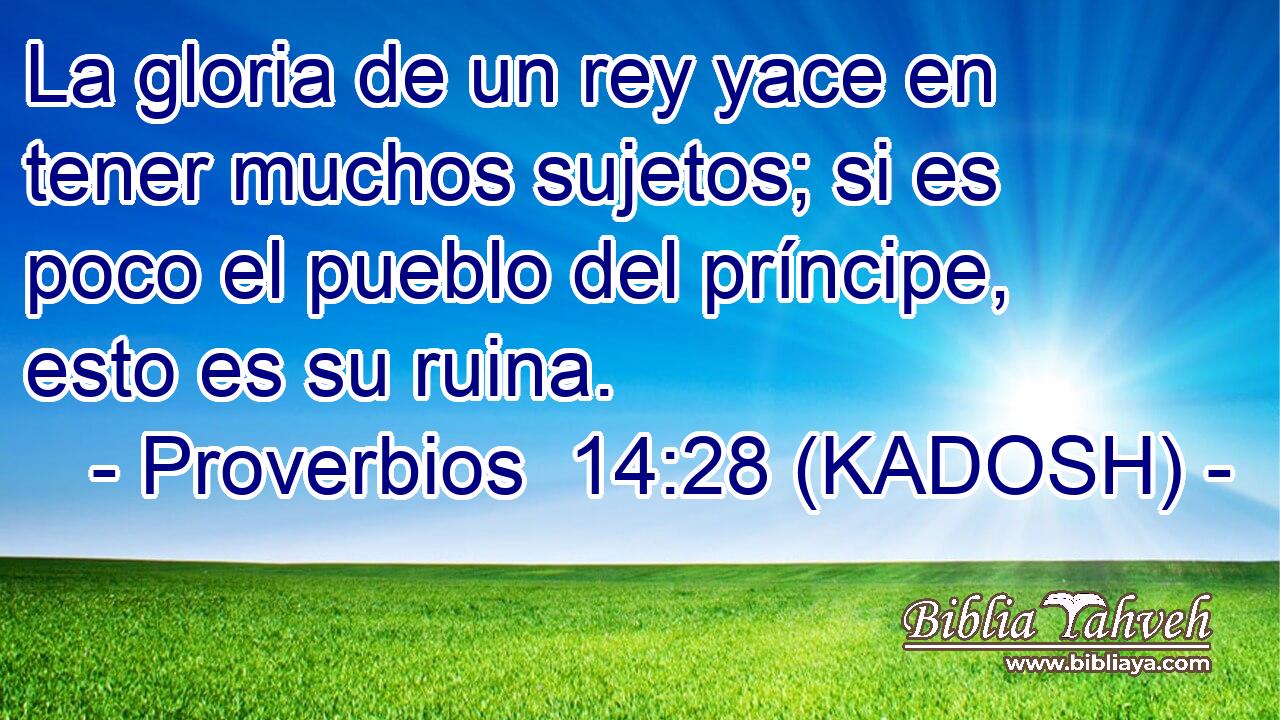  La gloria de un rey yace en tener muchos sujetos; si es poco el pueblo del príncipe, esto es su ruina. 