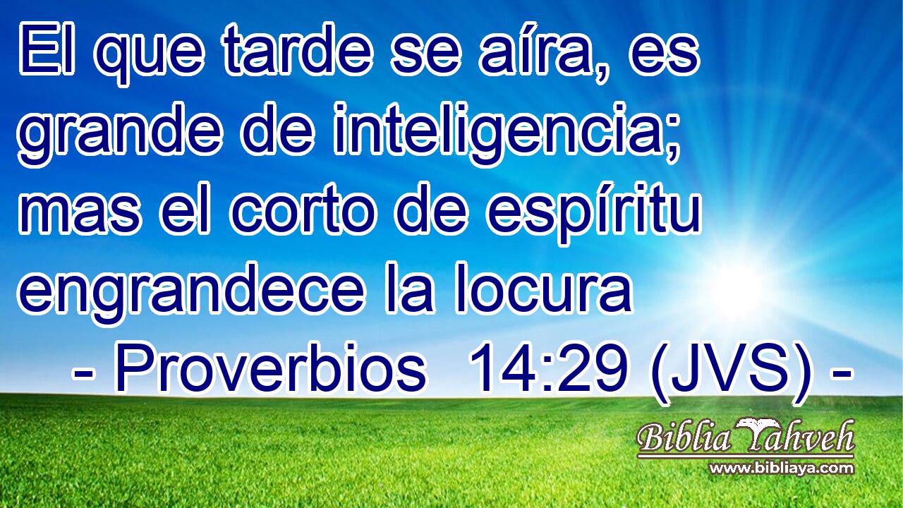 El que tarde se aíra, es grande de inteligencia; mas el corto de espíritu engrandece la locura