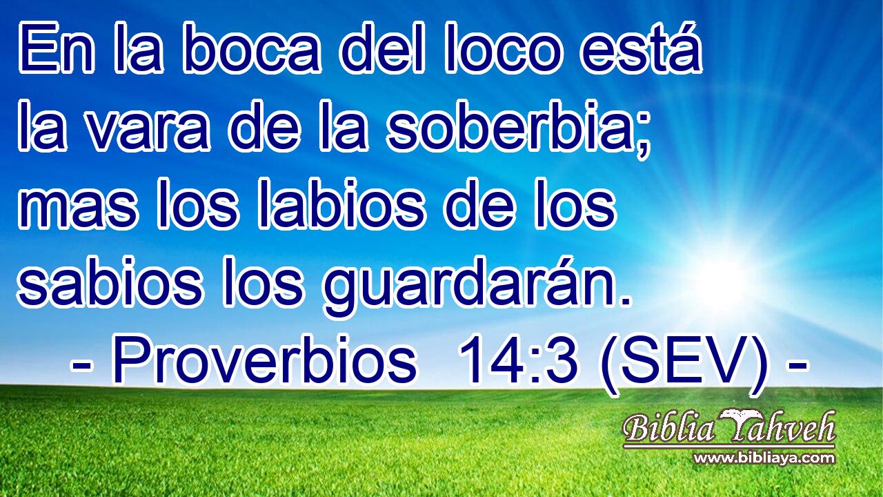 En la boca del loco está la vara de la soberbia; mas los labios de los sabios los guardarán.