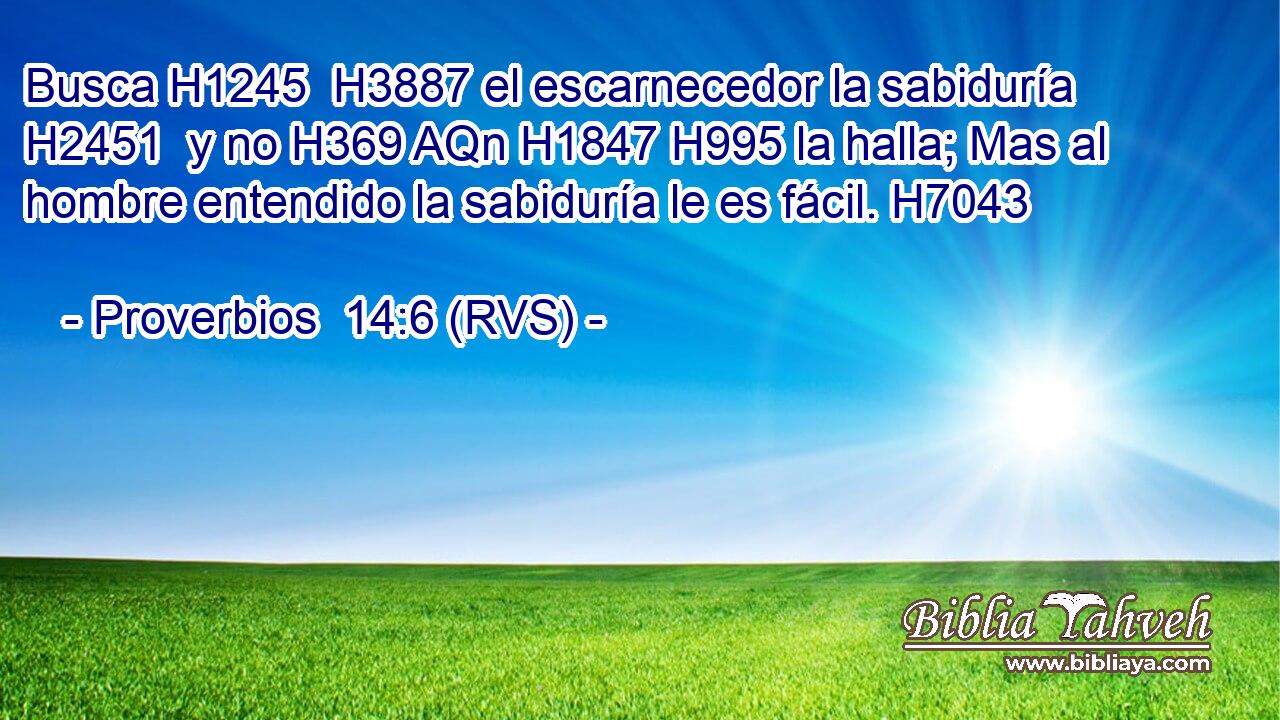 Busca H1245  H3887 el escarnecedor la sabiduría H2451  y no H369 AQn H1847 H995 la halla; Mas al hombre entendido la sabiduría le es fácil. H7043  