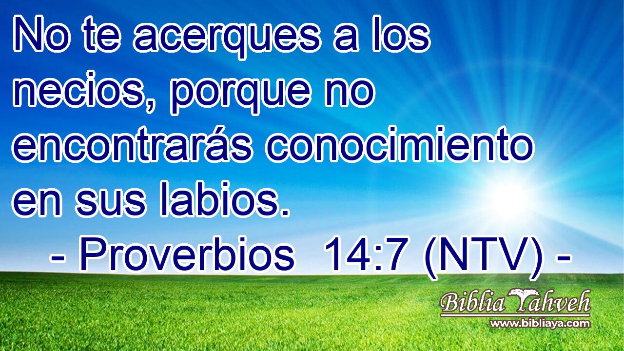 No te acerques a los necios, porque no encontrarás conocimiento en sus labios.