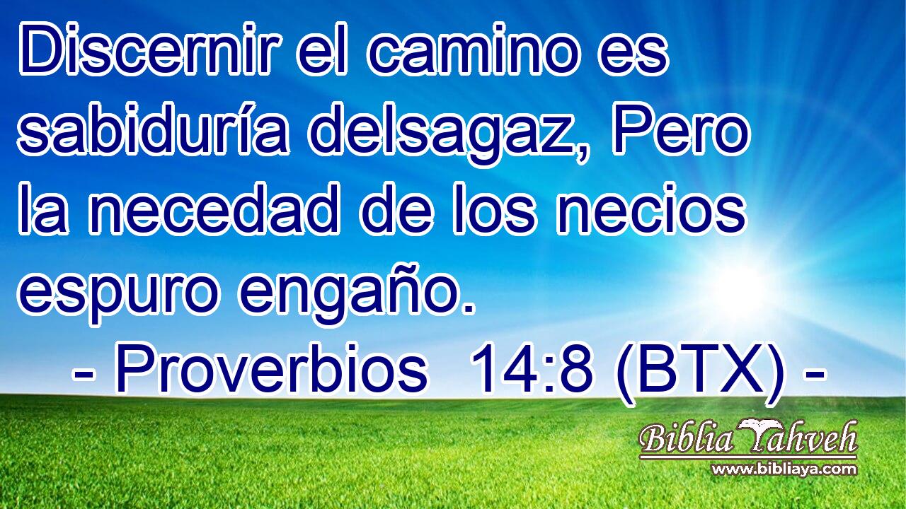Discernir el camino es sabiduría delsagaz, Pero la necedad de los necios espuro engaño.