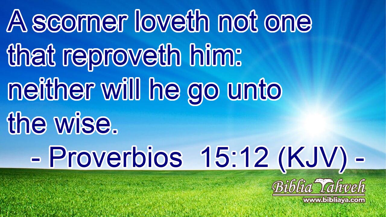 A scorner loveth not one that reproveth him: neither will he go unto the wise.
