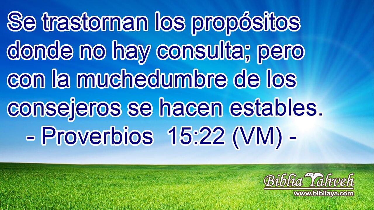  Se trastornan los propósitos donde no hay consulta; pero con la muchedumbre de los consejeros se hacen estables. 