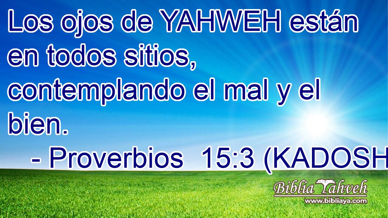  Los ojos de YAHWEH están en todos sitios, contemplando el mal y el bien. 