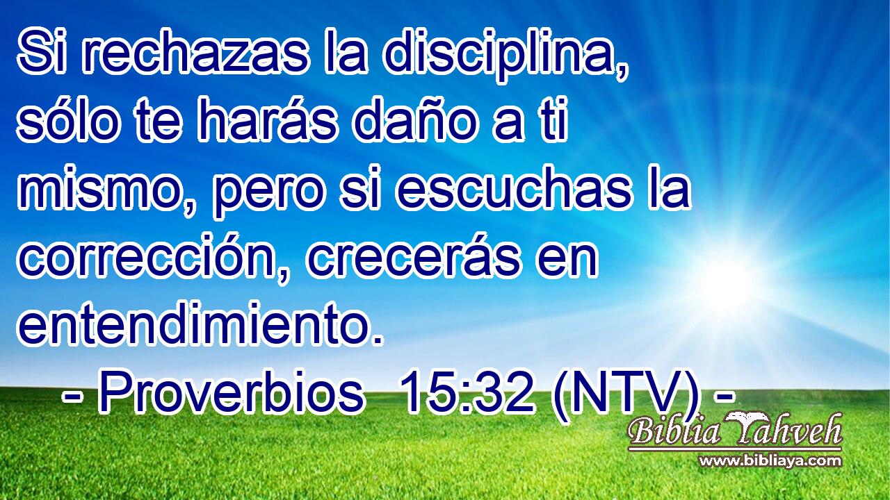Si rechazas la disciplina, sólo te harás daño a ti mismo, pero si escuchas la corrección, crecerás en entendimiento.