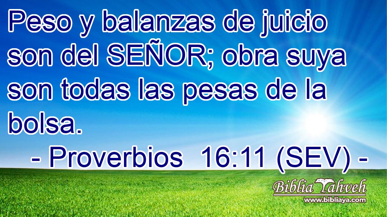 Peso y balanzas de juicio son del SEÑOR; obra suya son todas las pesas de la bolsa.