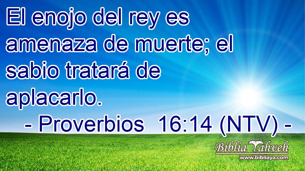 El enojo del rey es amenaza de muerte; el sabio tratará de aplacarlo.