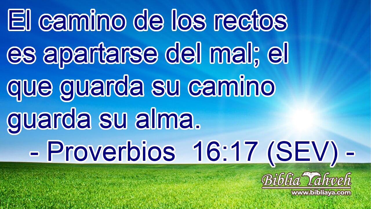 El camino de los rectos es apartarse del mal; el que guarda su camino guarda su alma.