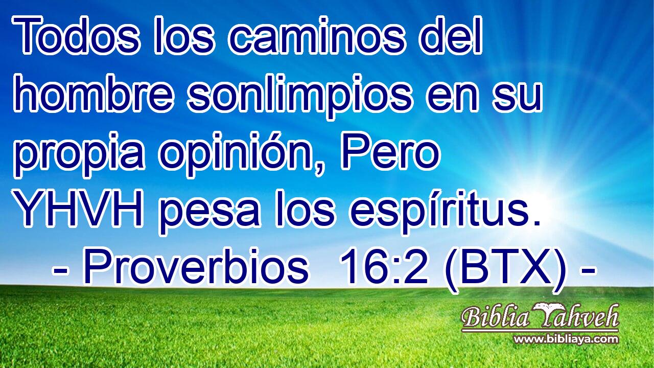 Todos los caminos del hombre sonlimpios en su propia opinión, Pero YHVH pesa los espíritus.
