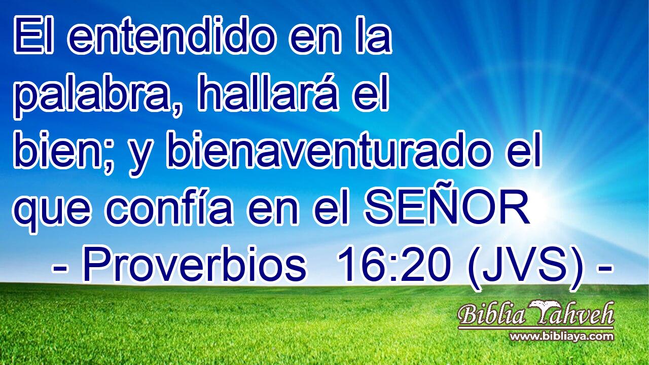 El entendido en la palabra, hallará el bien; y bienaventurado el que confía en el SEÑOR