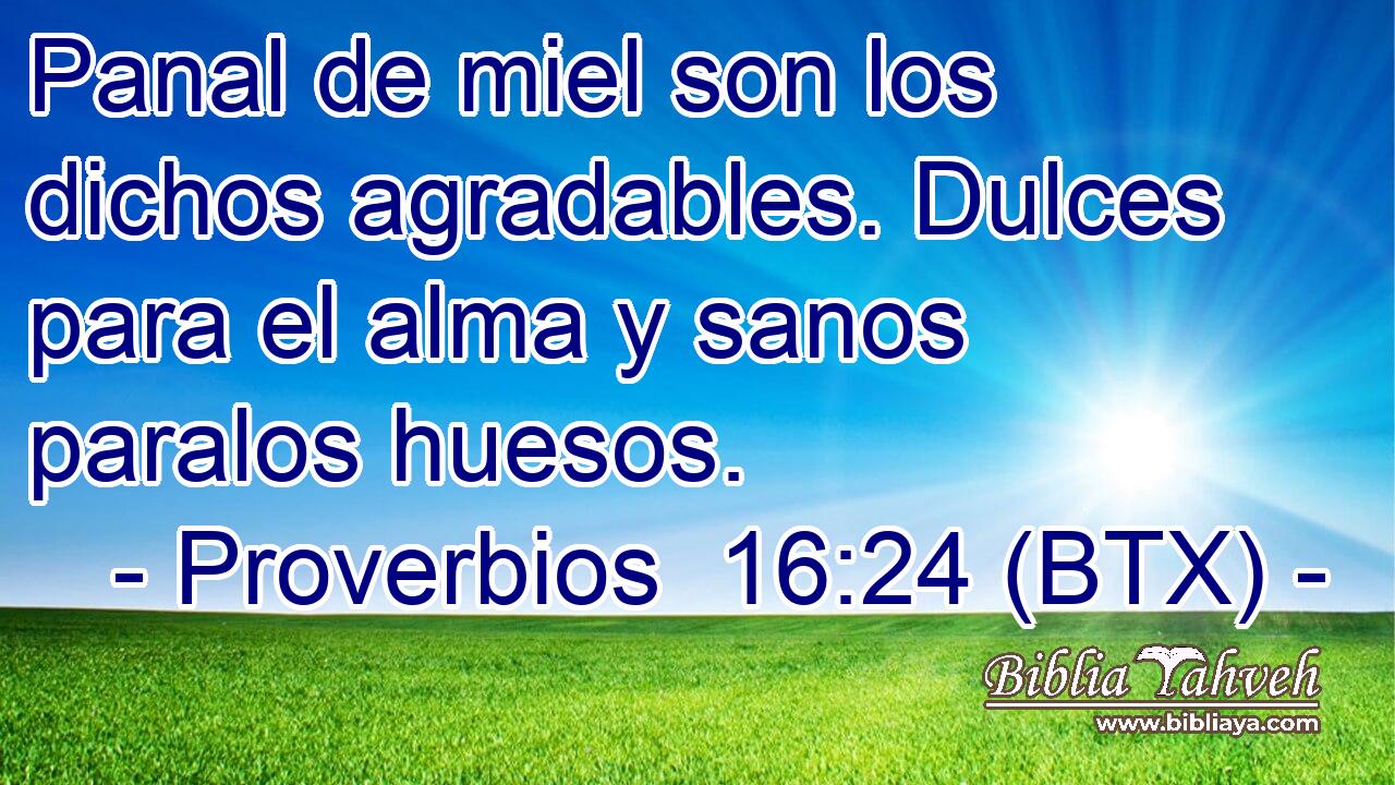 Panal de miel son los dichos agradables. Dulces para el alma y sanos paralos huesos.