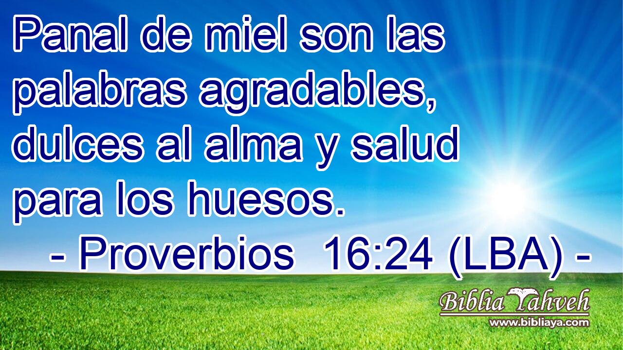 Panal de miel son las palabras agradables, dulces al alma y salud para los huesos.