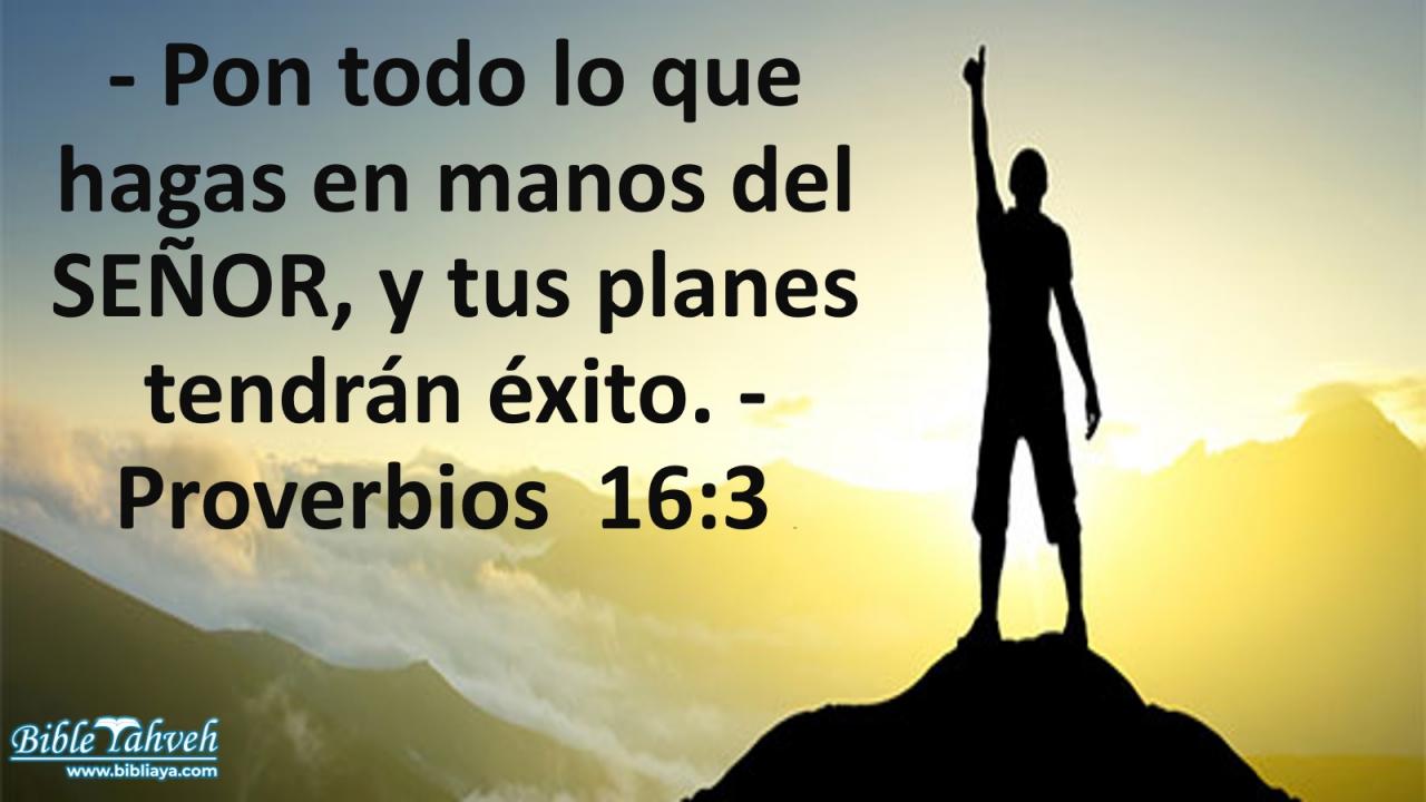 Pon todo lo que hagas en manos del SEÑOR, y tus planes tendrán éxito.
