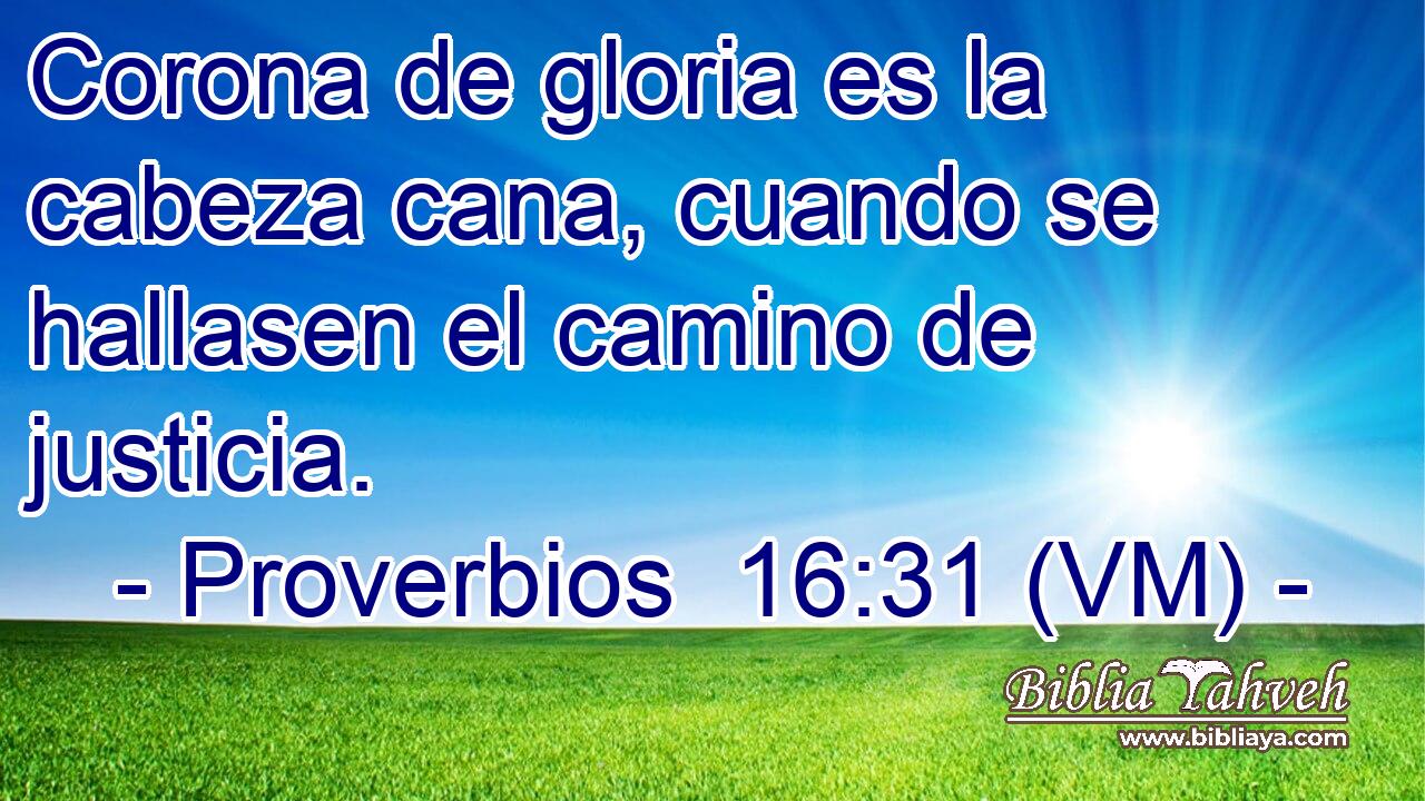  Corona de gloria es la cabeza cana, cuando se hallasen el camino de justicia. 