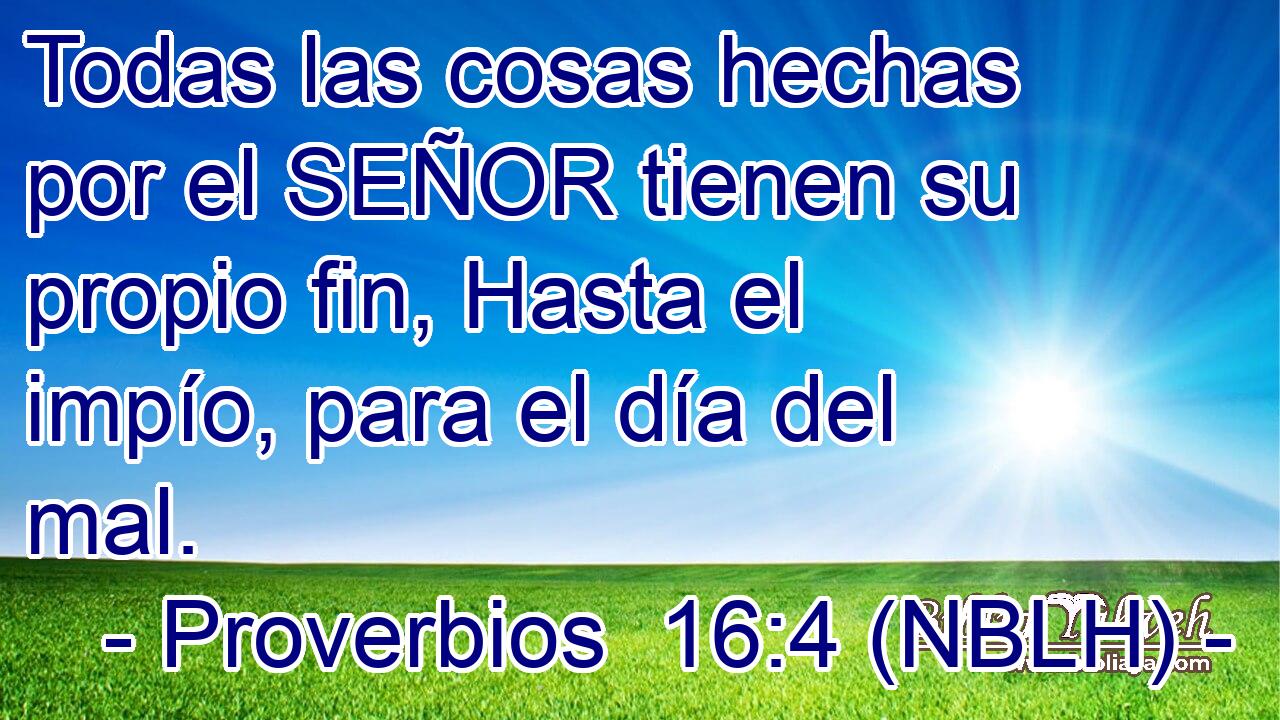  Todas las cosas hechas por el SEÑOR tienen su propio fin, Hasta el impío, para el día del mal. 