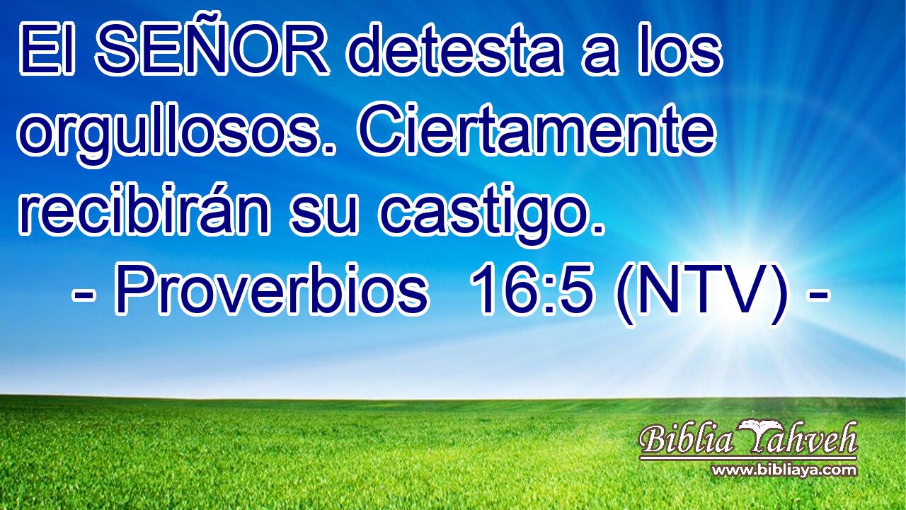 El SEÑOR detesta a los orgullosos. Ciertamente recibirán su castigo.