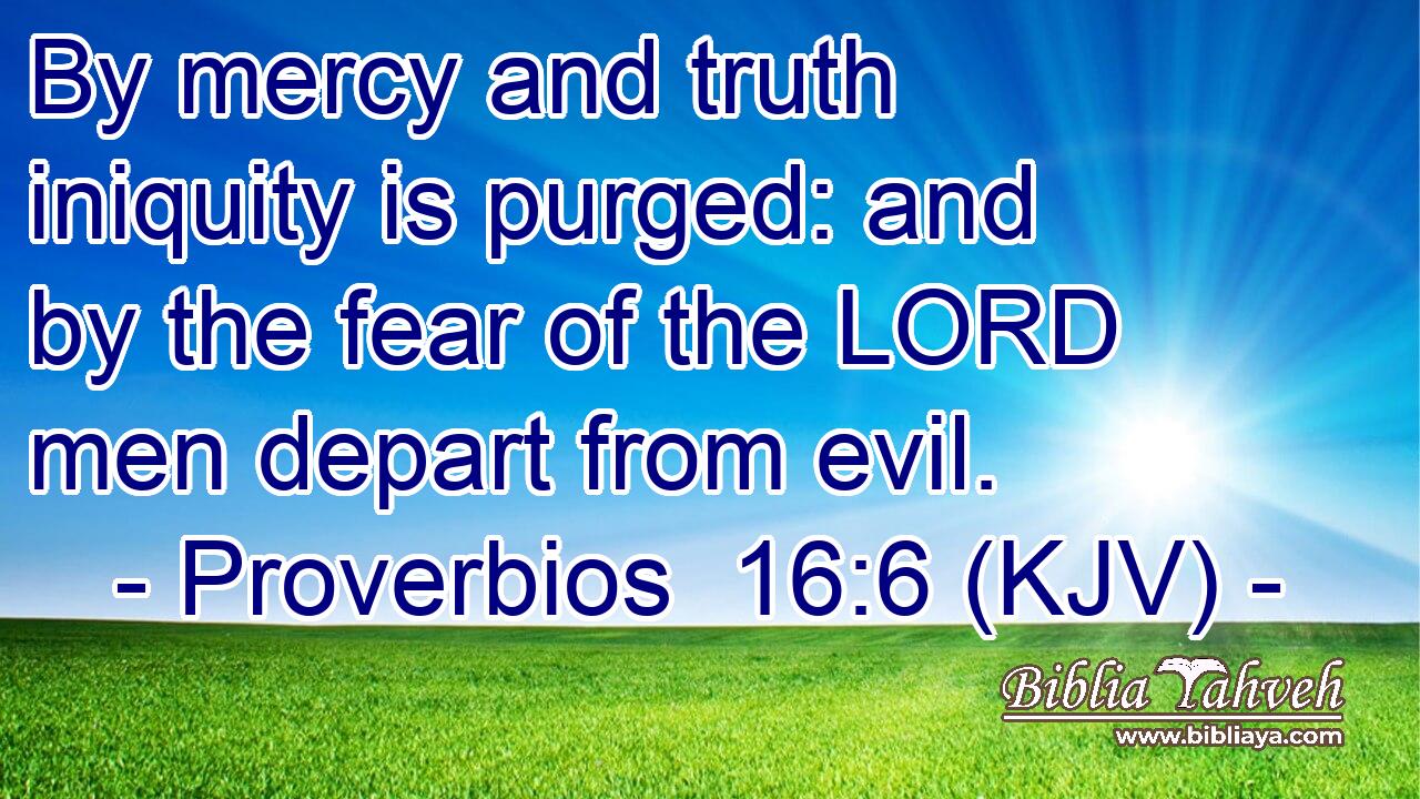 By mercy and truth iniquity is purged: and by the fear of the LORD men depart from evil.