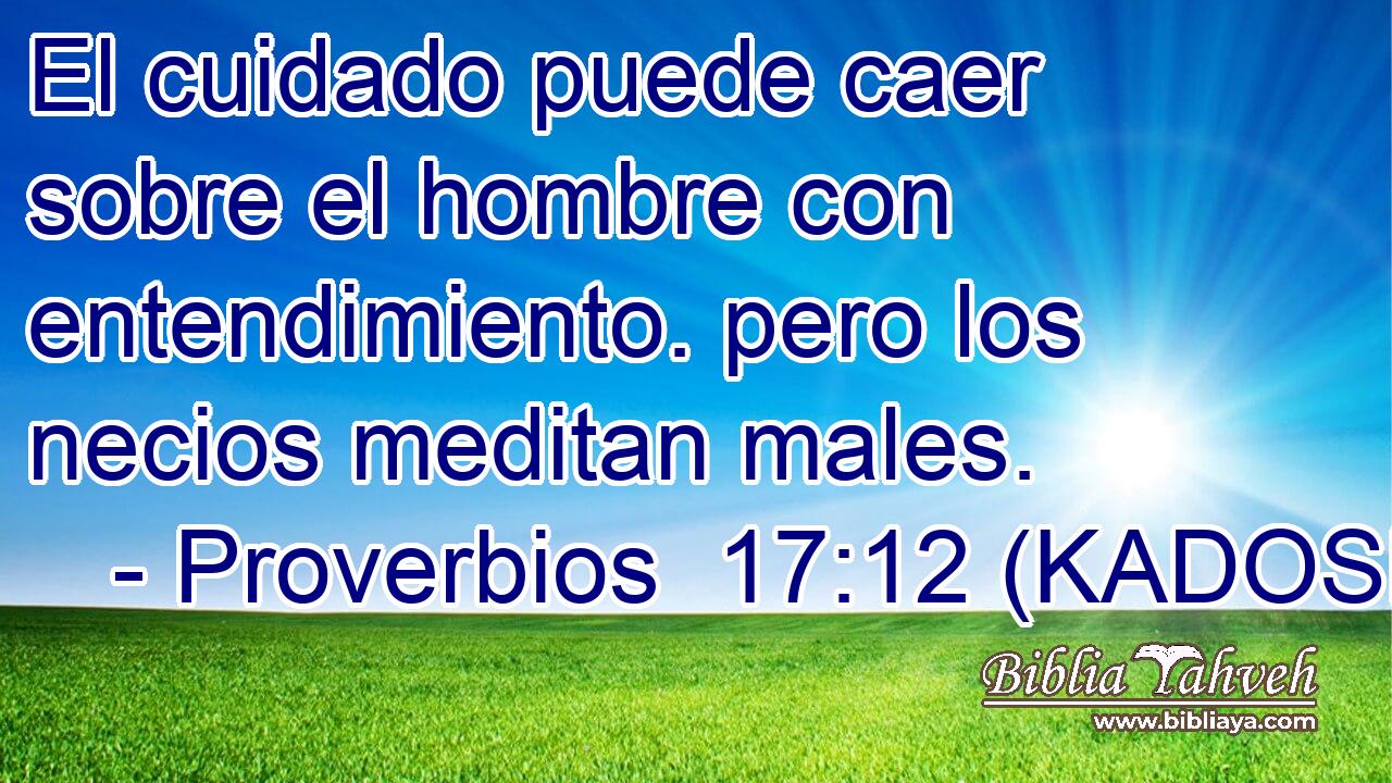  El cuidado puede caer sobre el hombre con entendimiento. pero los necios meditan males. 