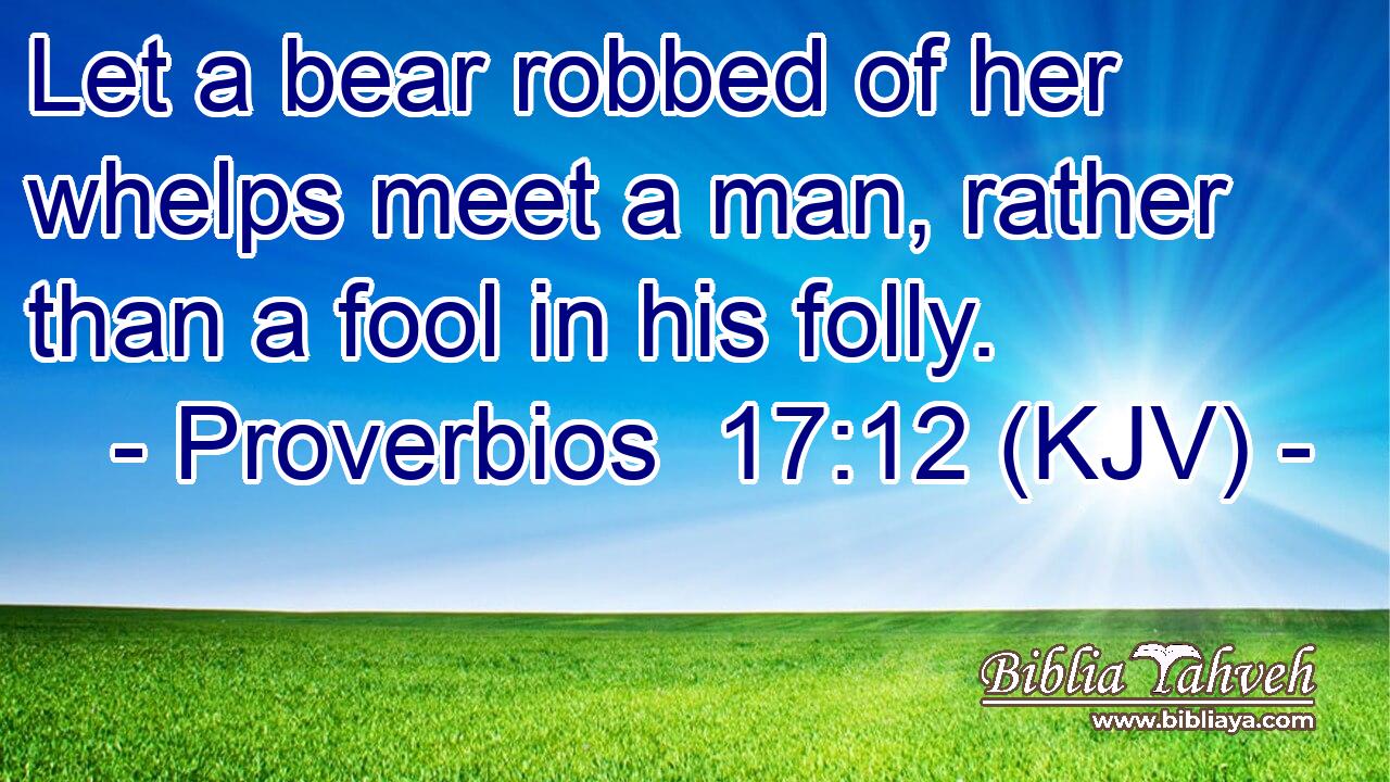 Let a bear robbed of her whelps meet a man, rather than a fool in his folly.
